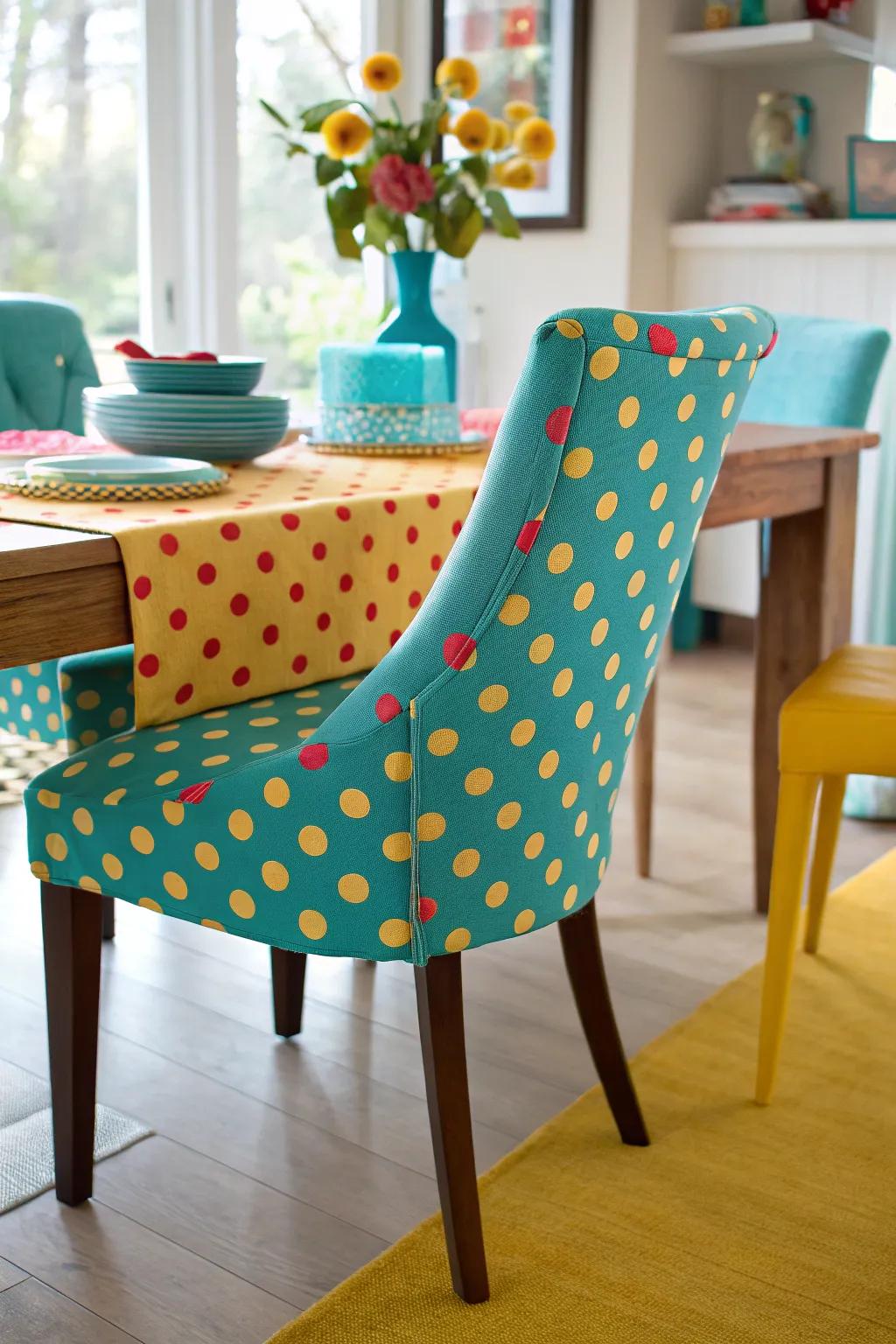 Bring joy to your dining space with fun and playful polka dot designs.