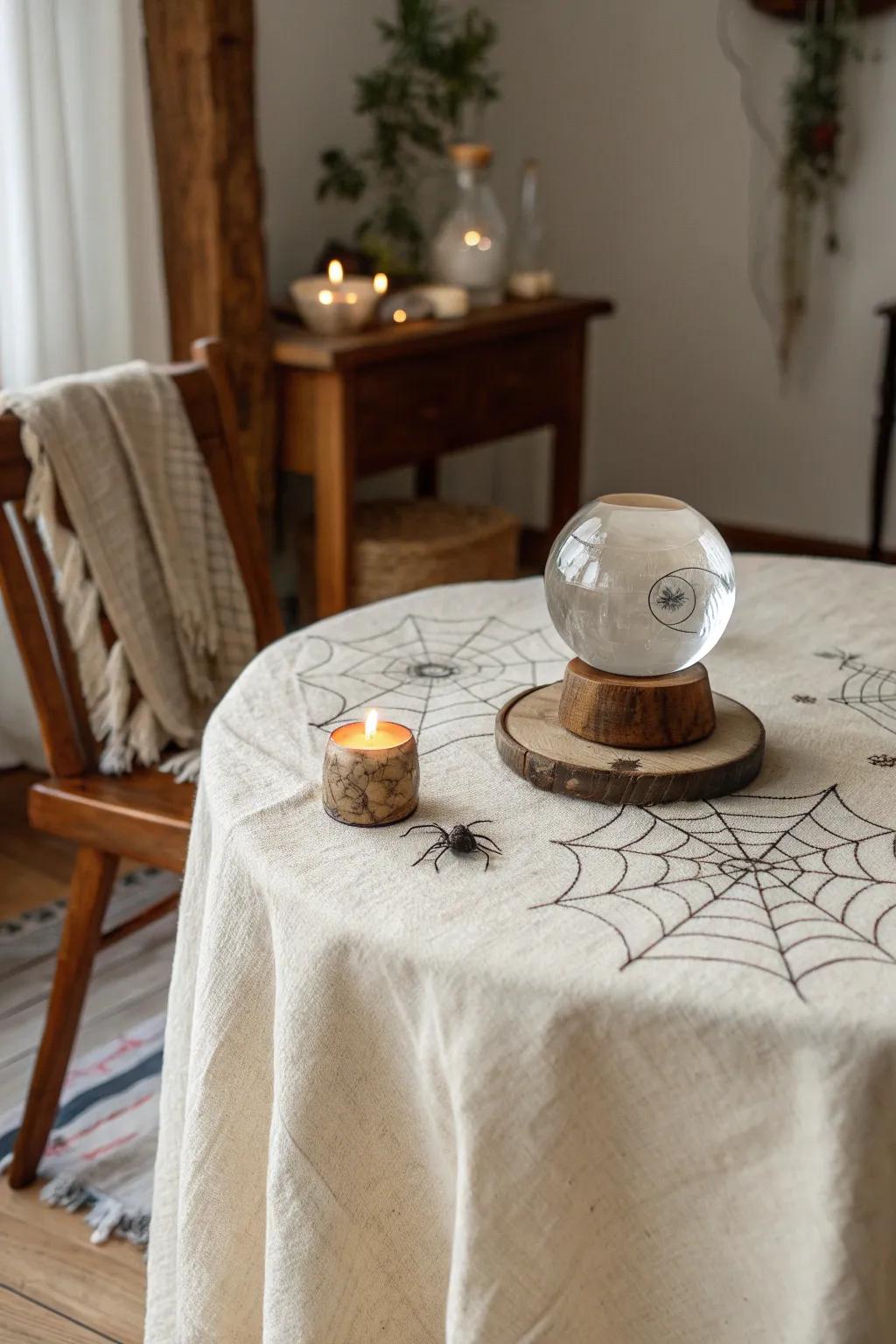 Bring a touch of mystery to your decor with an enchanting crystal ball setup. 🔮 #MysticalDecor #HalloweenVibes