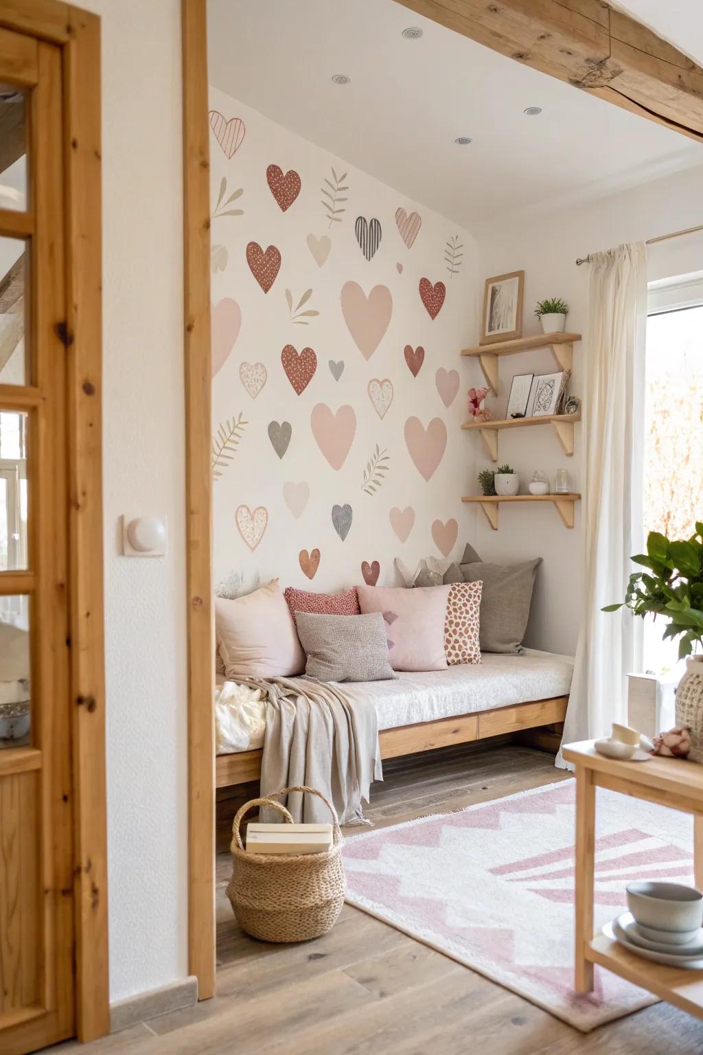Transform your walls with heart design decals that add charm and personality. #WallDecals #HeartDecor #NurseryDesign 💕