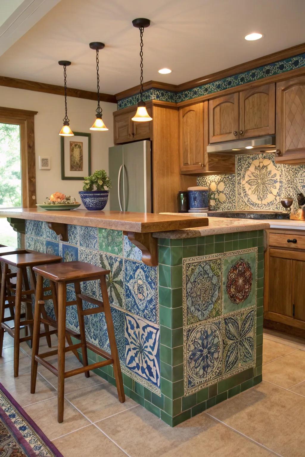 Celebrate artistry with hand-painted tiles that transform your kitchen into a personalized masterpiece. 🎨 #ArtisticTiles #UniqueDesign #CreativeHomes