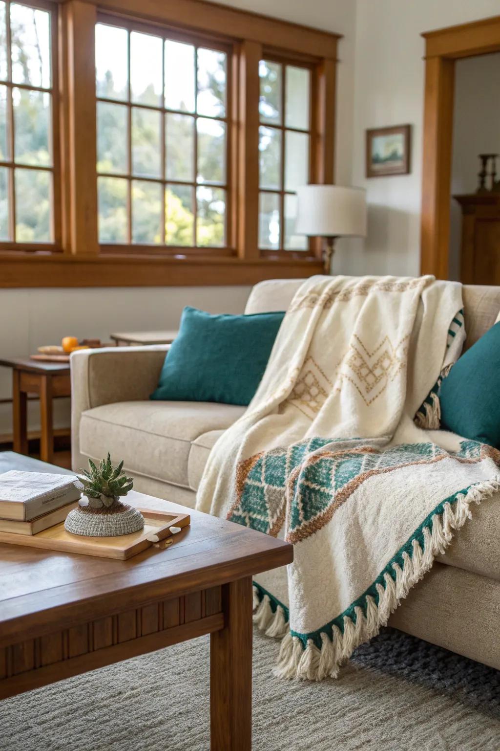 Vintage textiles bring comfort and a touch of history to your space.