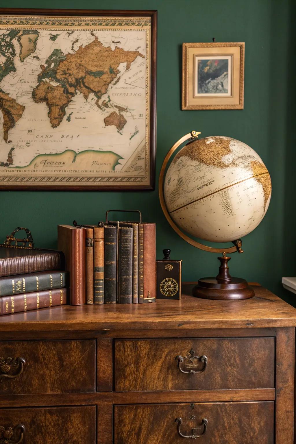 Travel-themed decor inspires wanderlust and adds a personal touch. 🌍 #TravelDecor #AdventureAwaits