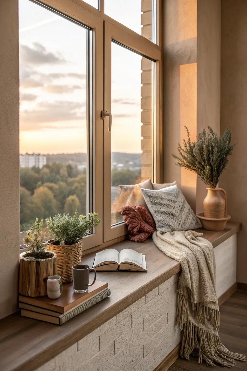 Achieve seamless style by coordinating your window sills with your wall colors. 🎨 #ColorHarmony #InteriorDesign #SeamlessStyle