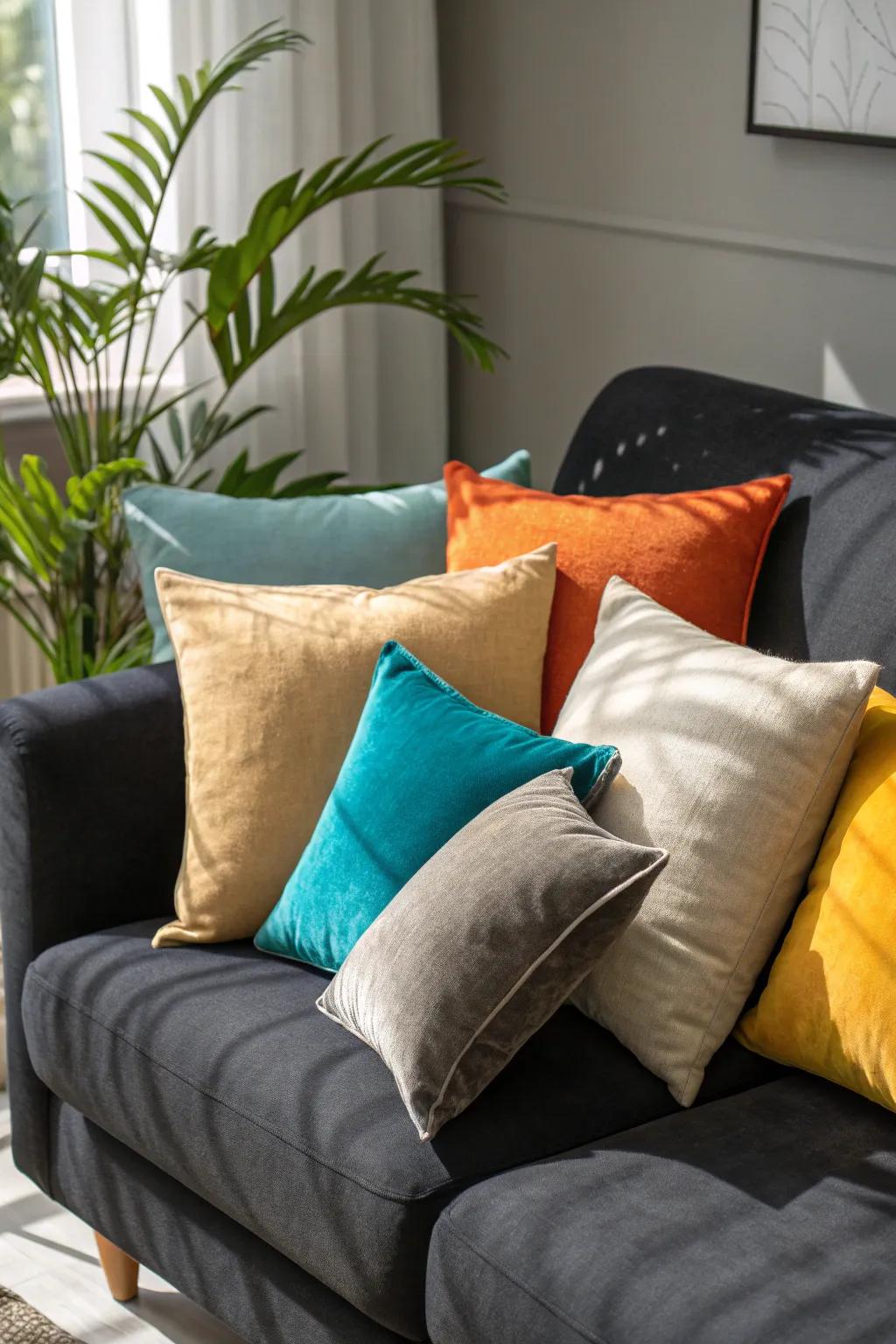 Achieve serene simplicity with minimalist monotone pillows.