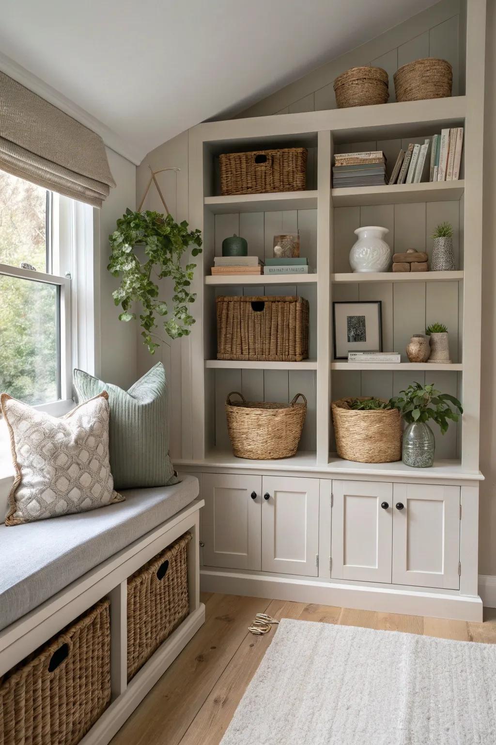 Keep clutter at bay with creative storage solutions that blend style and function. 📚 #StorageIdeas #OrganizedLiving