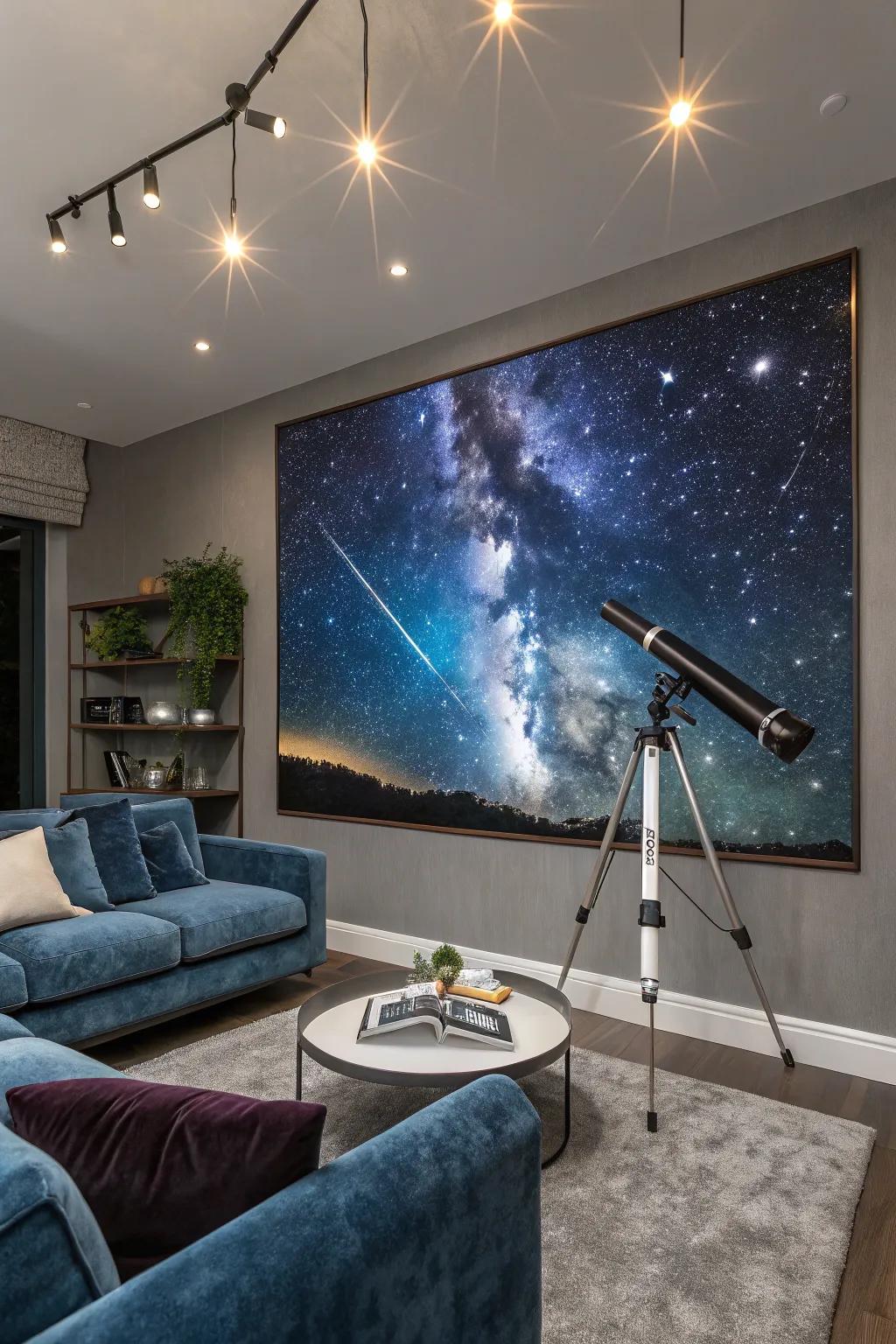 Let the magic of a meteor shower dance across your walls. 🌠 #MeteorMagic #InteriorDesign