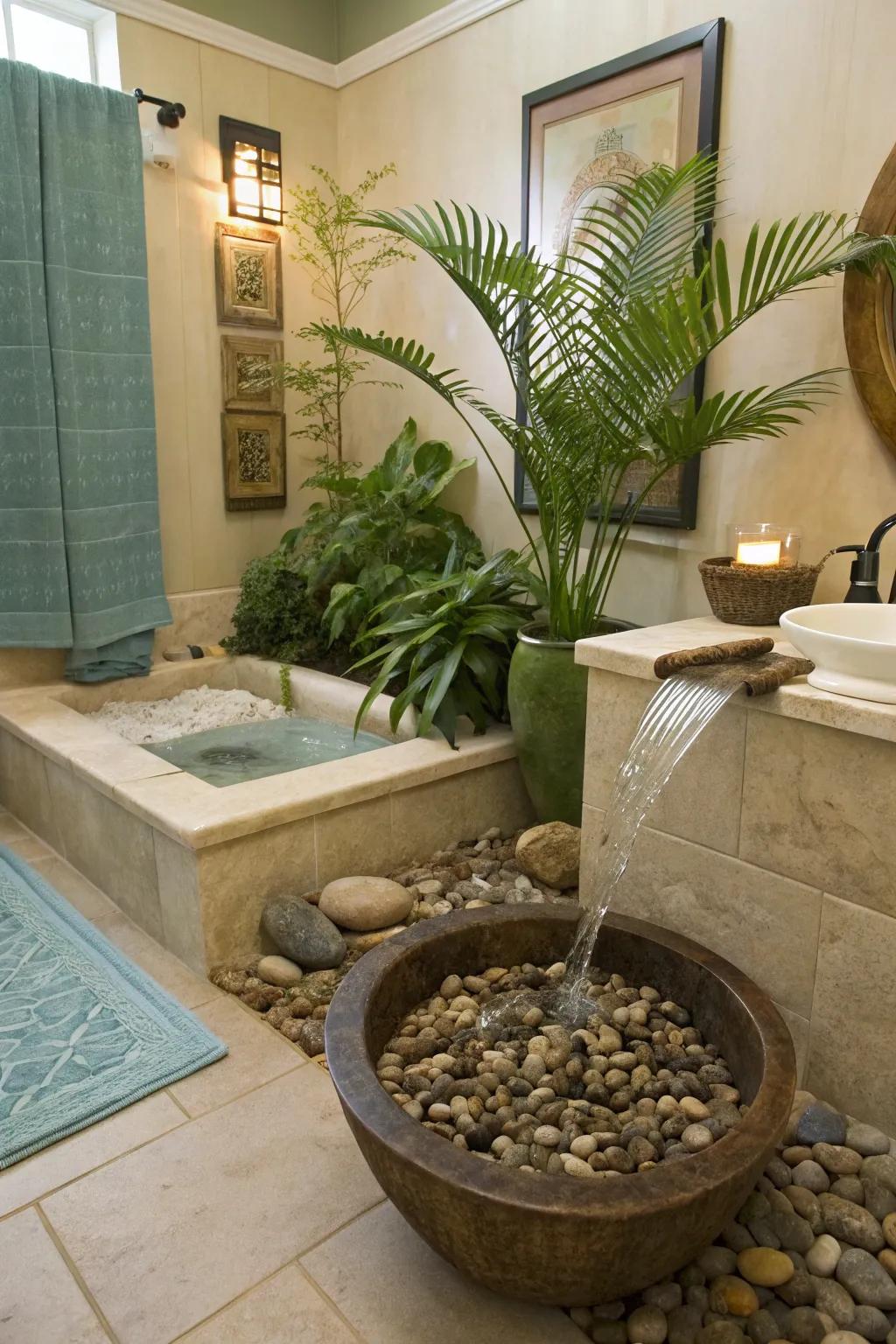 Zen garden touches create a serene indoor oasis that soothes the soul.