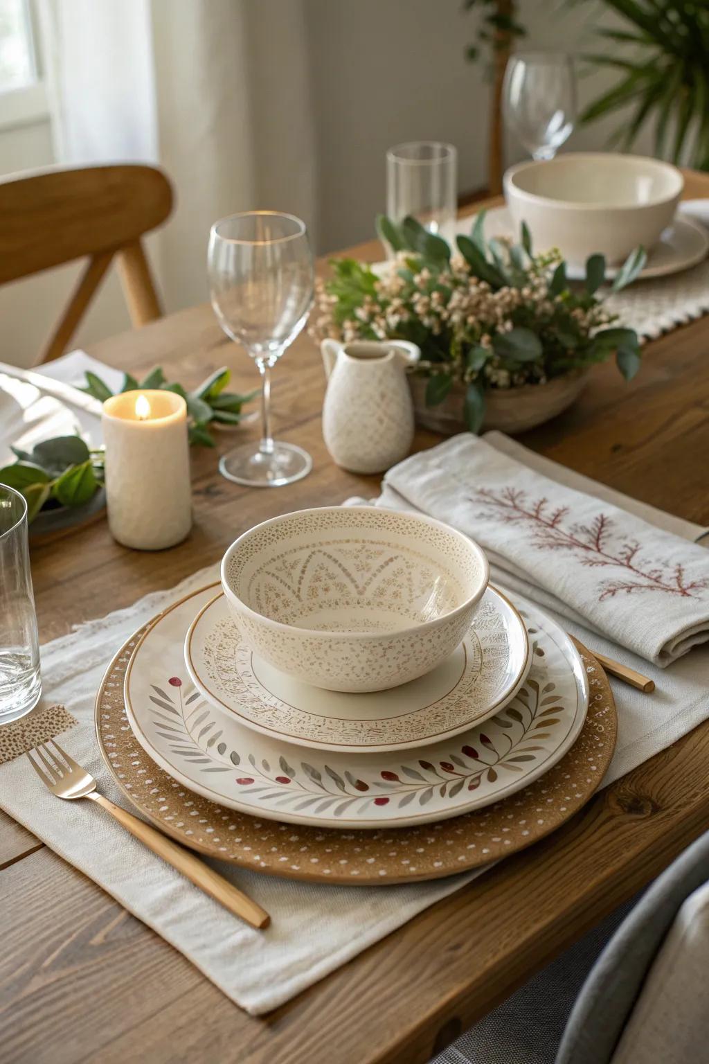 Create a dynamic setting with playful, mixed china patterns. 🍽️ #ChinaMix #TableSetting