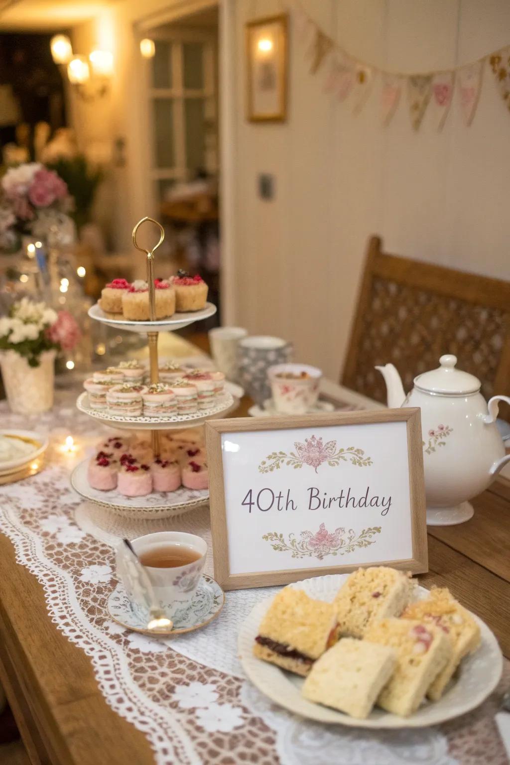 Sip and savor at an elegant high tea that brings refinement and charm to the celebration.