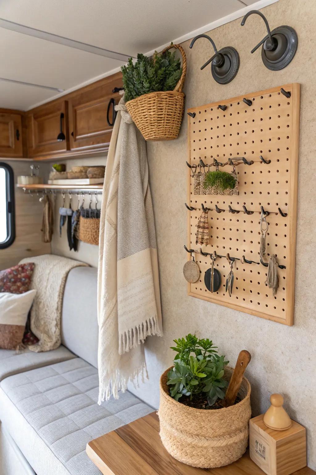 Hang it all up with a versatile pegboard that adapts to your needs.