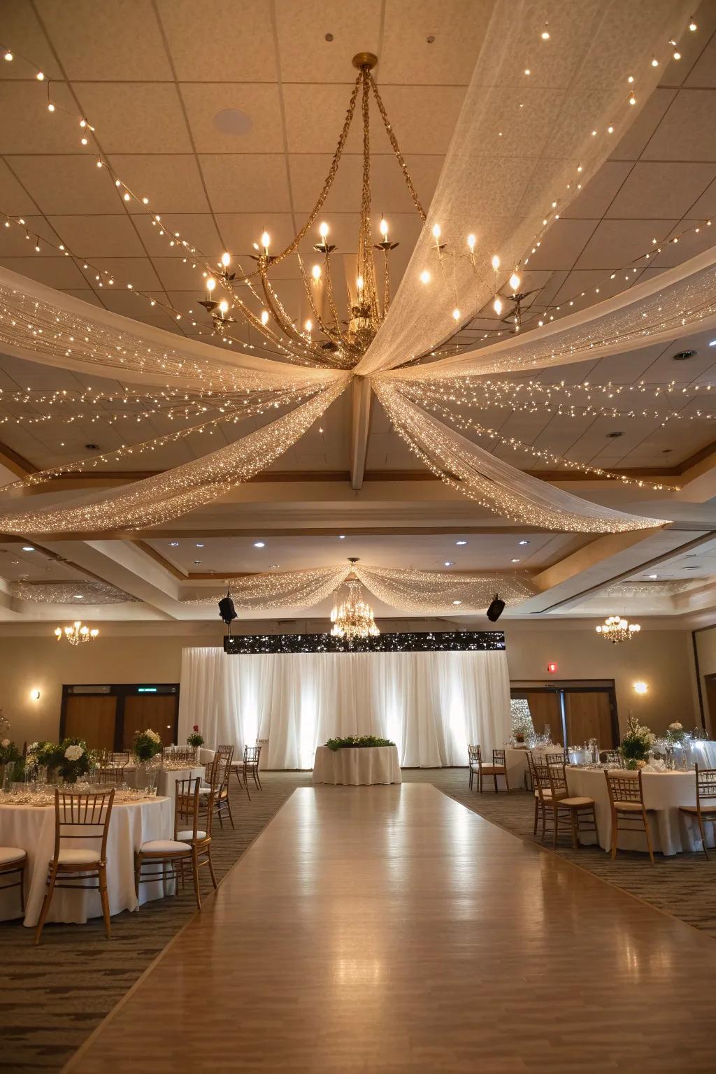 Let modern lighting transform your ballroom into a magical wonderland.