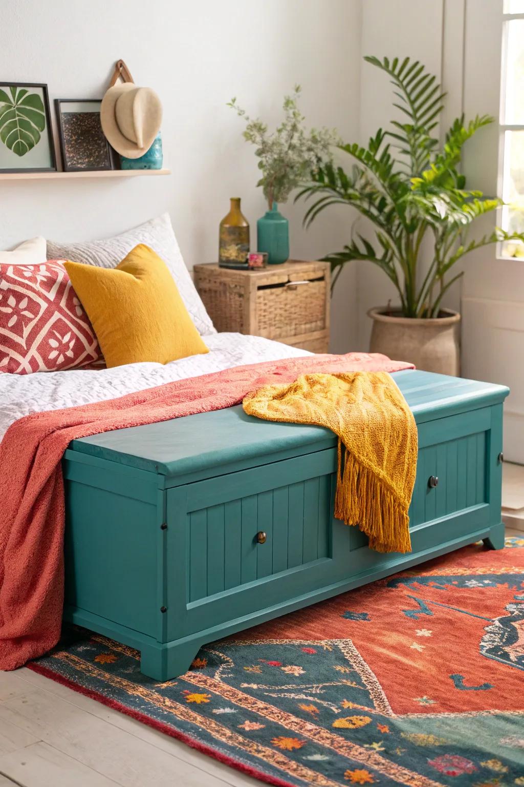 Complete your bedroom look with a classic end-of-bed storage bench that adds charm and utility.