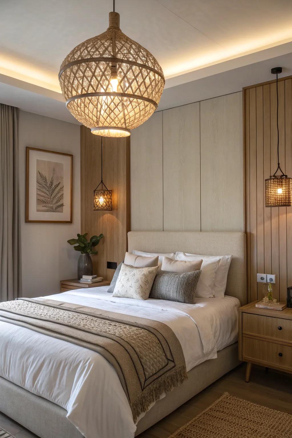 Layered lighting creates ambiance and depth in your bedroom suite.