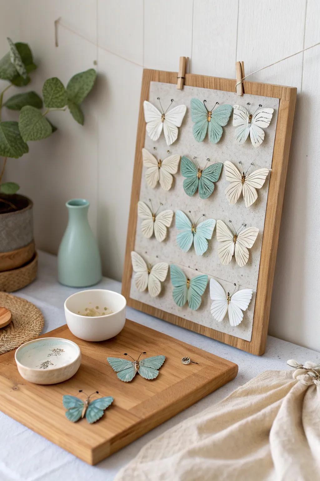 Capture the mystique of night with a moth-themed bulletin board that enchants and calms.