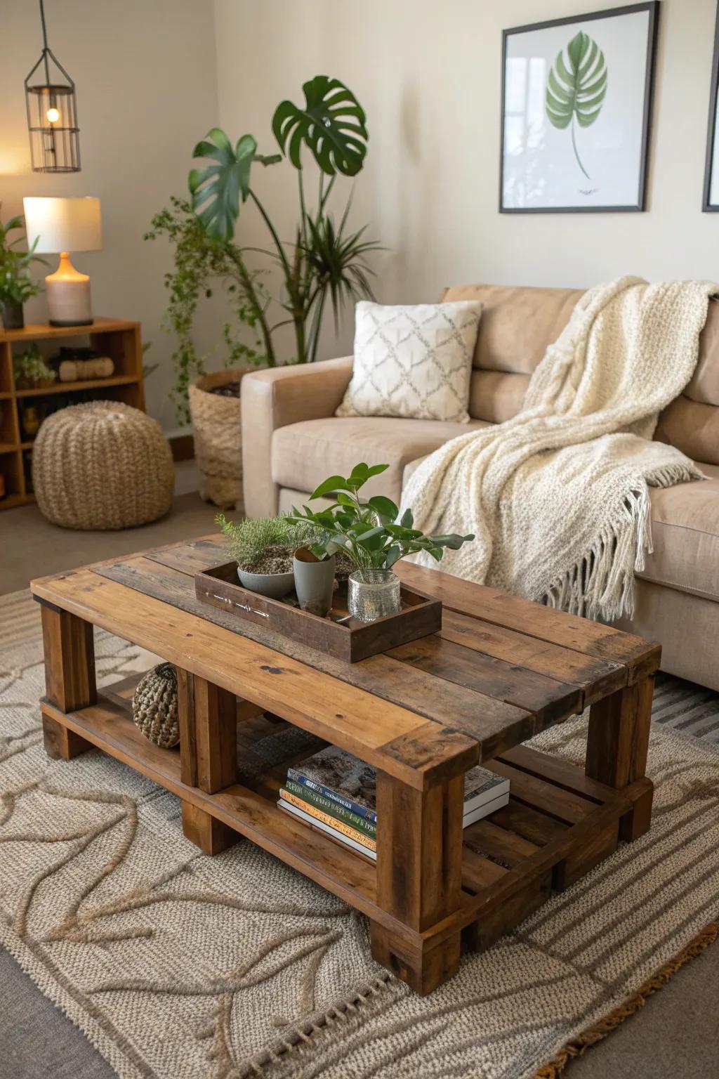 Eco-friendly materials add depth and sustainability to your home.