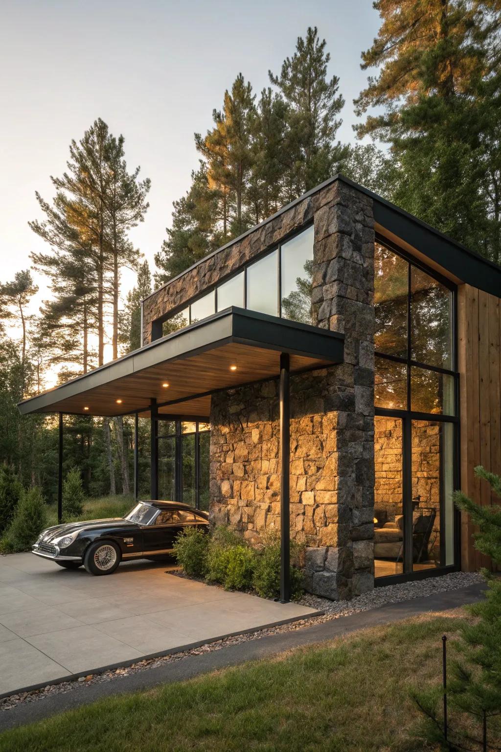 Stand out with a carport that mixes materials for a truly unique design.