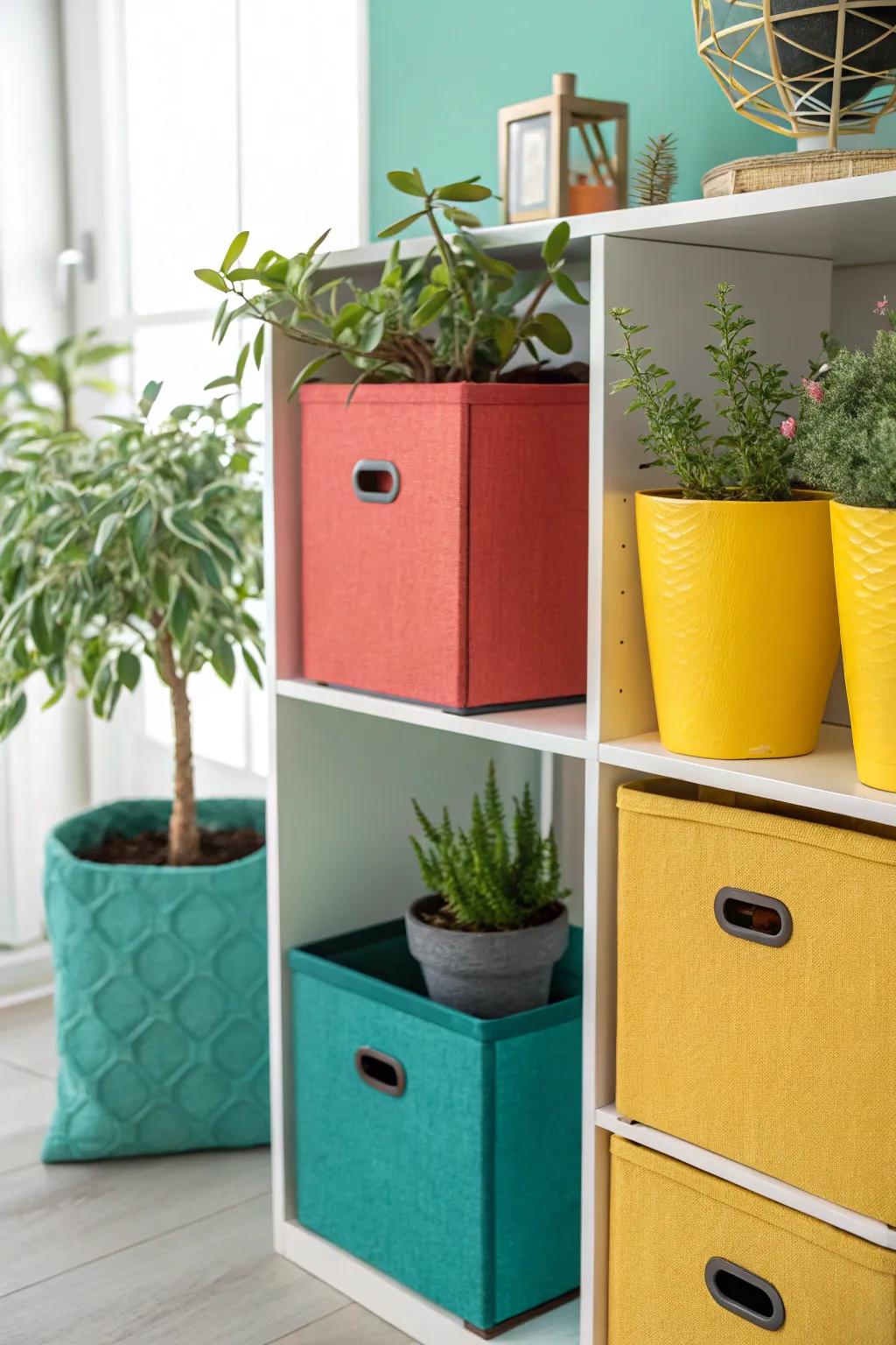 Invite nature into your closet with vibrant greenery.