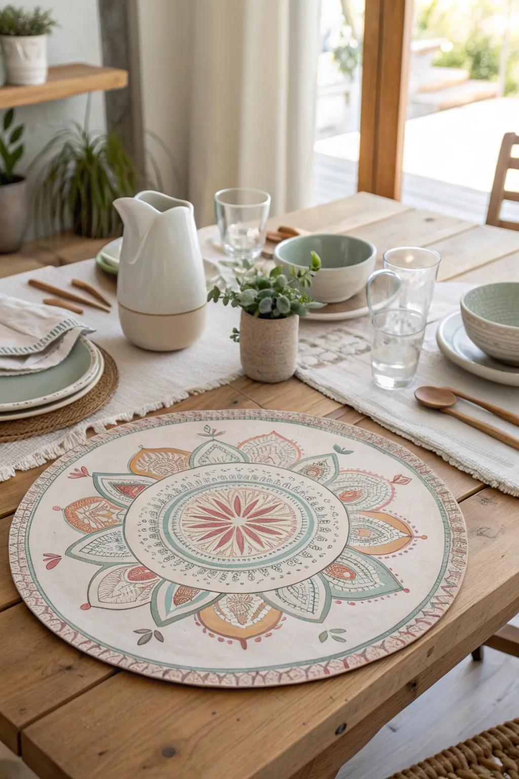 Express your style with a hand-painted table top that's uniquely yours. #ArtisticDesign #CreativeDining #PersonalTouch