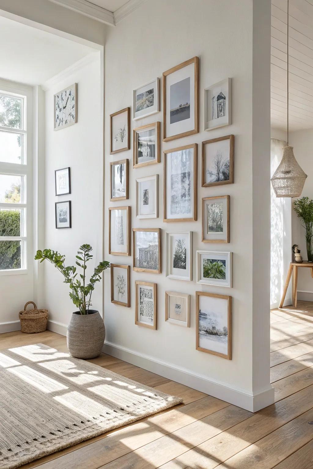 Achieve a sleek and airy look with elegant floating frames.