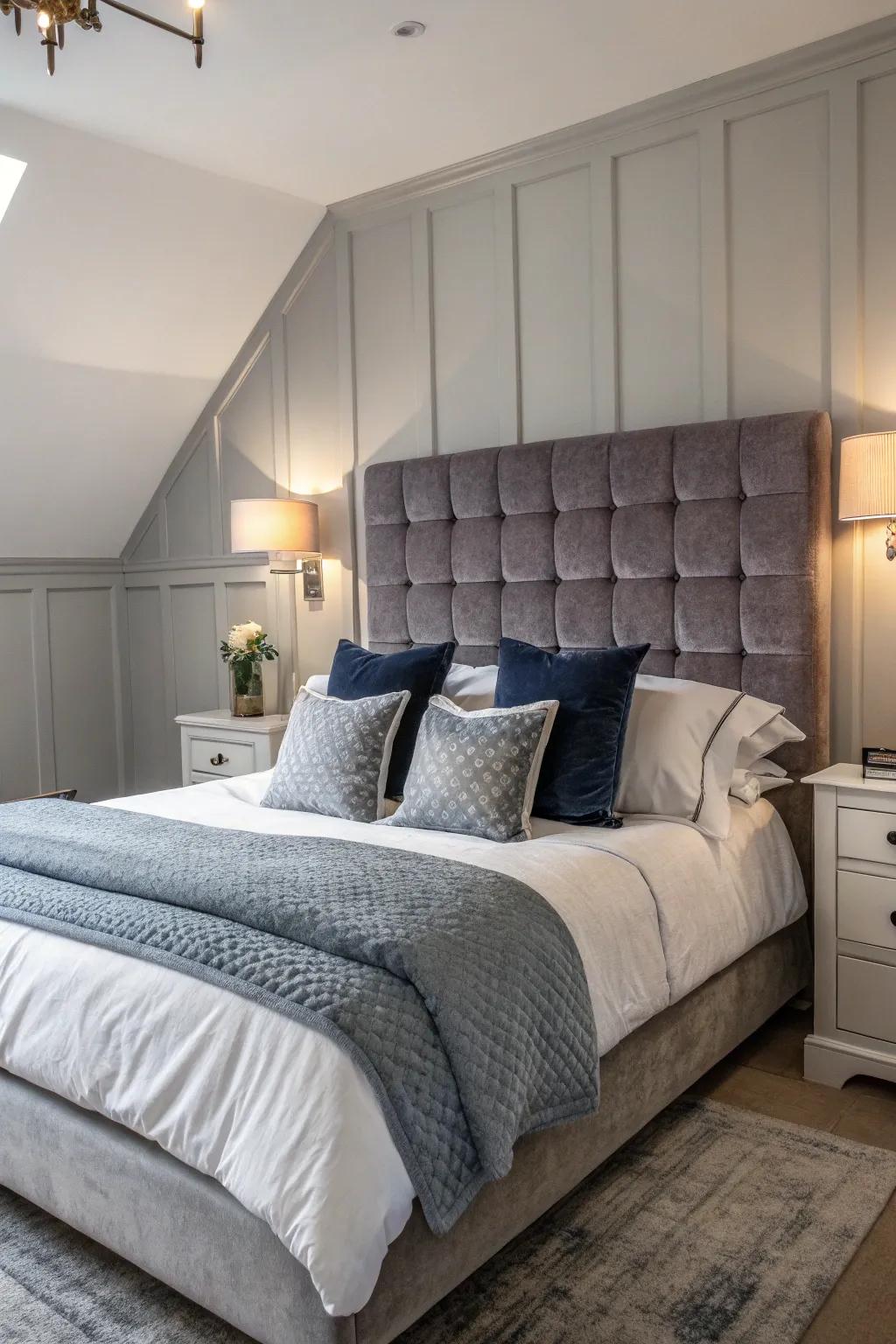 Make your bedding stand out with a statement headboard that captures attention.