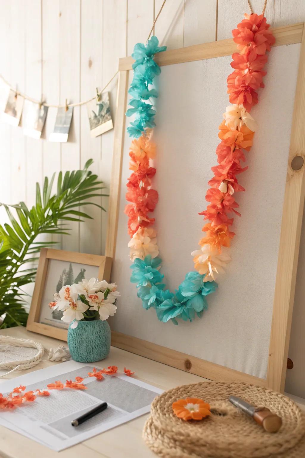 Celebrate the spirit of aloha with a DIY lei garland.