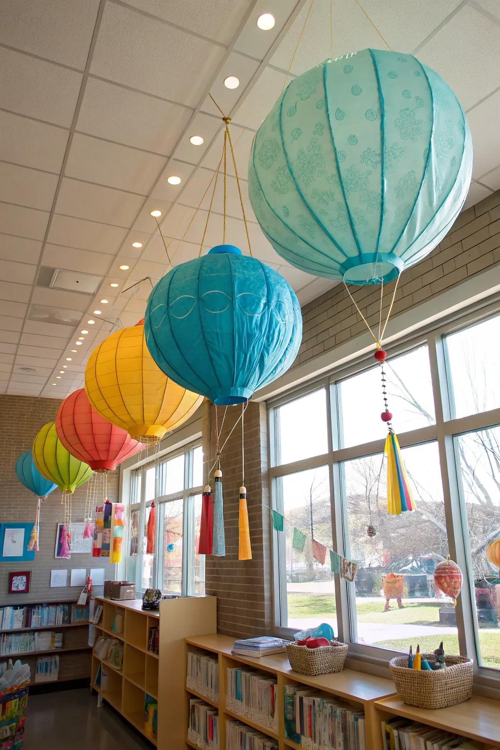 Create a dynamic and enchanting atmosphere with mobiles that dance gently above.