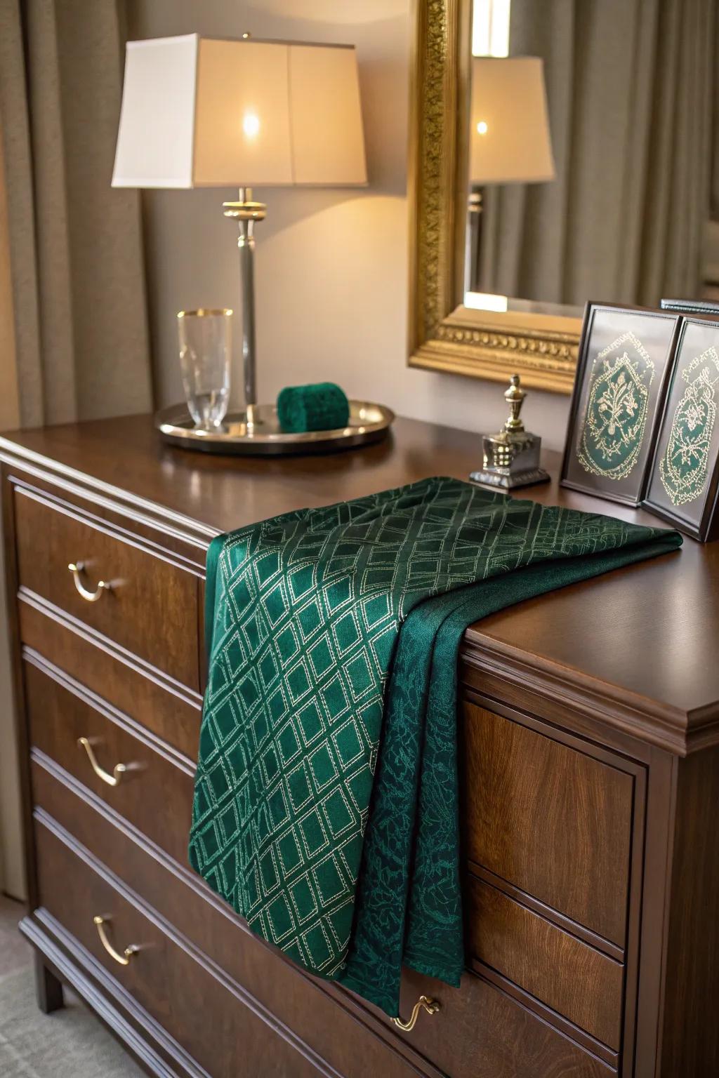 A bold accent piece can transform your dresser into a striking focal point.
