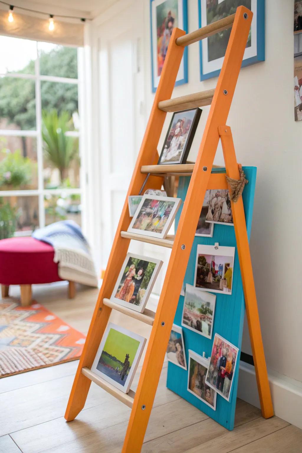 Celebrate cherished memories with a mini gallery ladder in your home.
