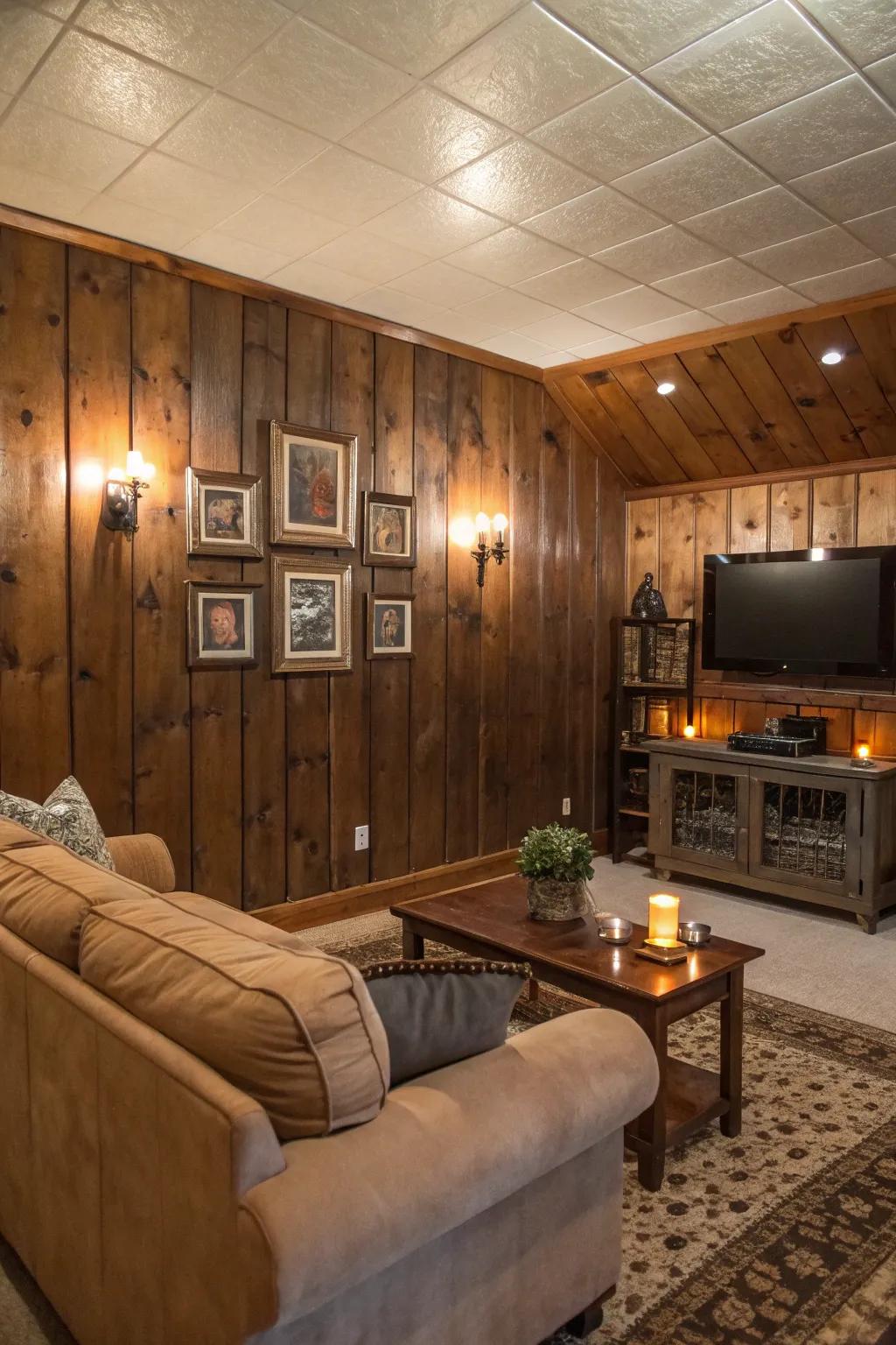 Metallic accents bring a touch of glamour to updated walls.