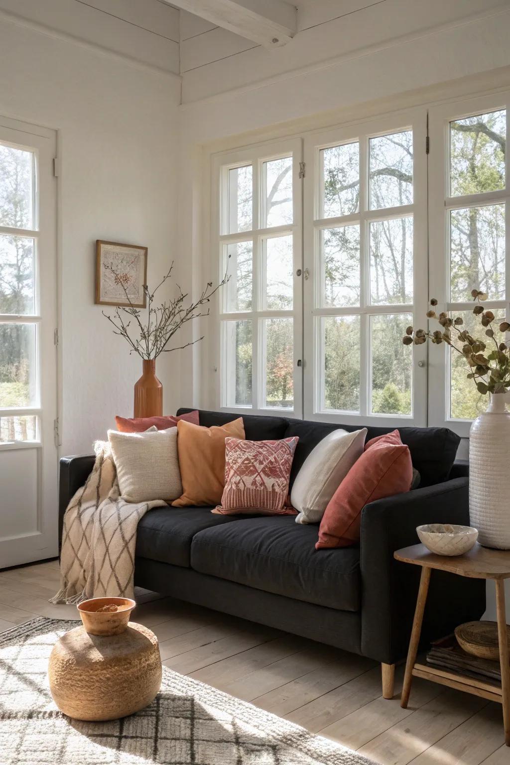 Refresh your space throughout the year with seasonal pillow changes. 🍁 #SeasonalDecor #CozyVibes