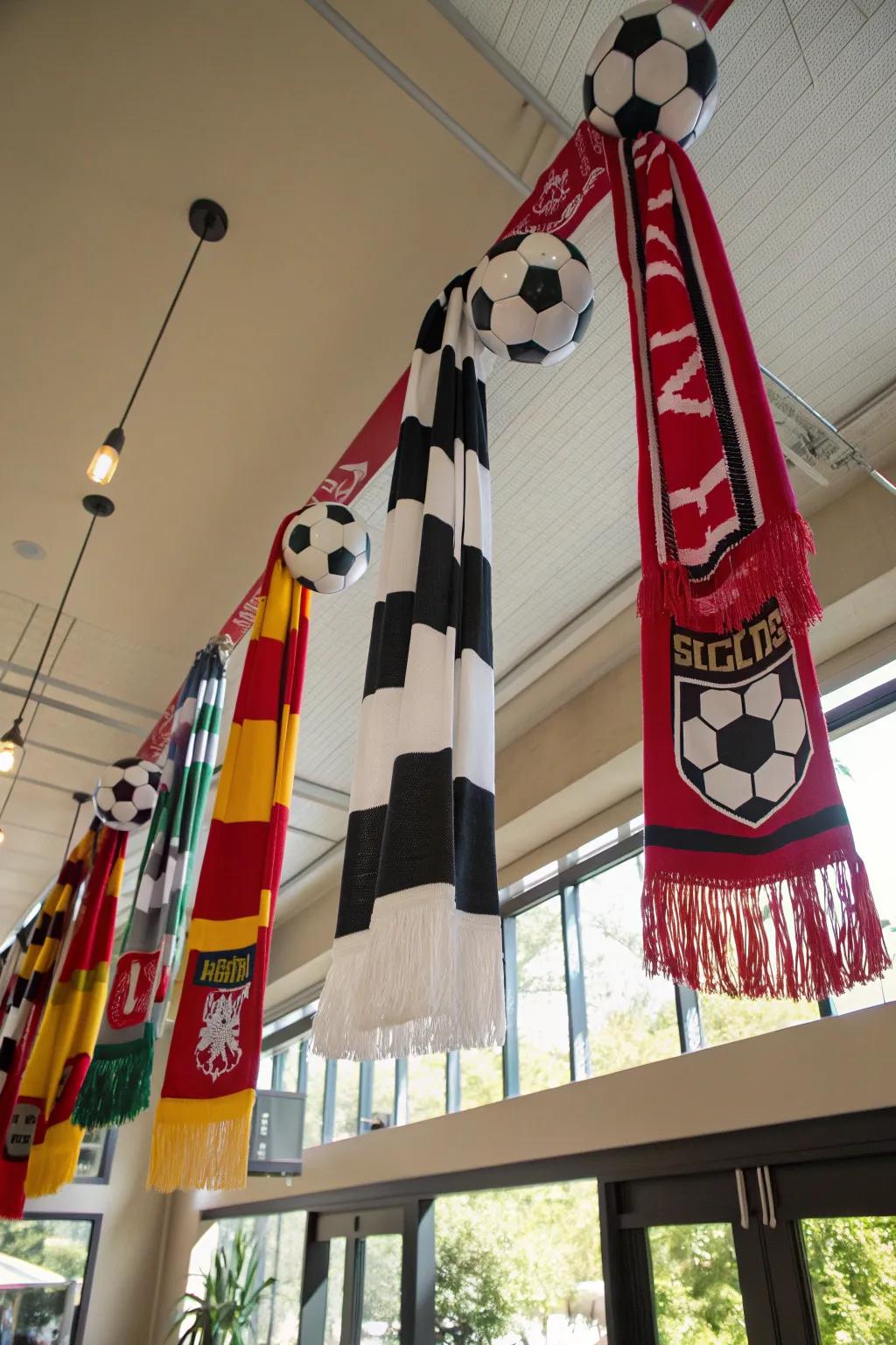 Add whimsy to your space with a ceiling mobile of scarves that sway with the breeze.