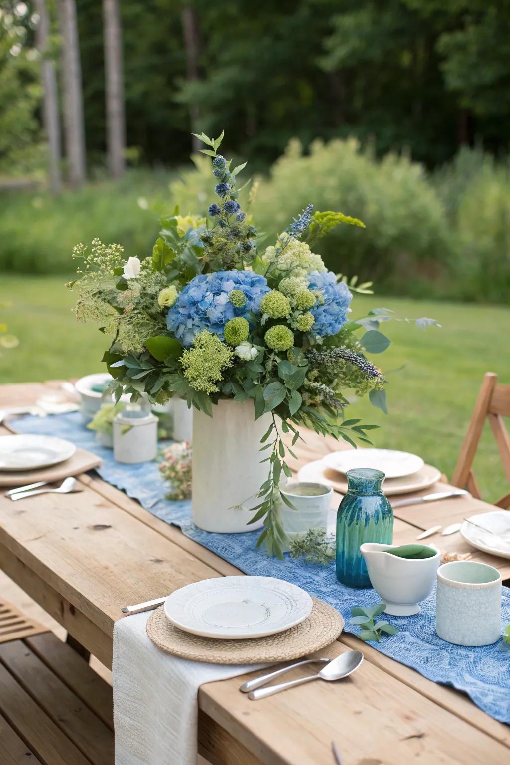 Refresh your summer wedding with the cool tones of bright blues and greens.