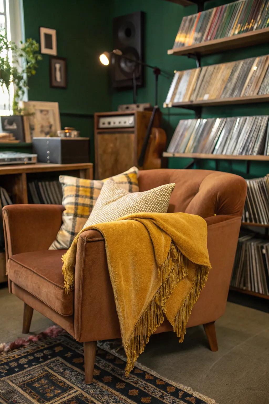 Warm textiles add comfort and charm to your vinyl space.