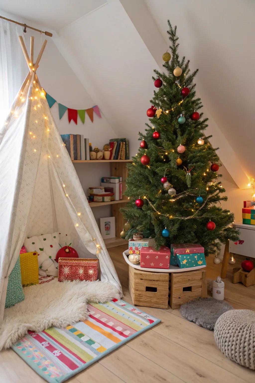 Bring joy and creativity to your kids' space with their very own Christmas tree.
