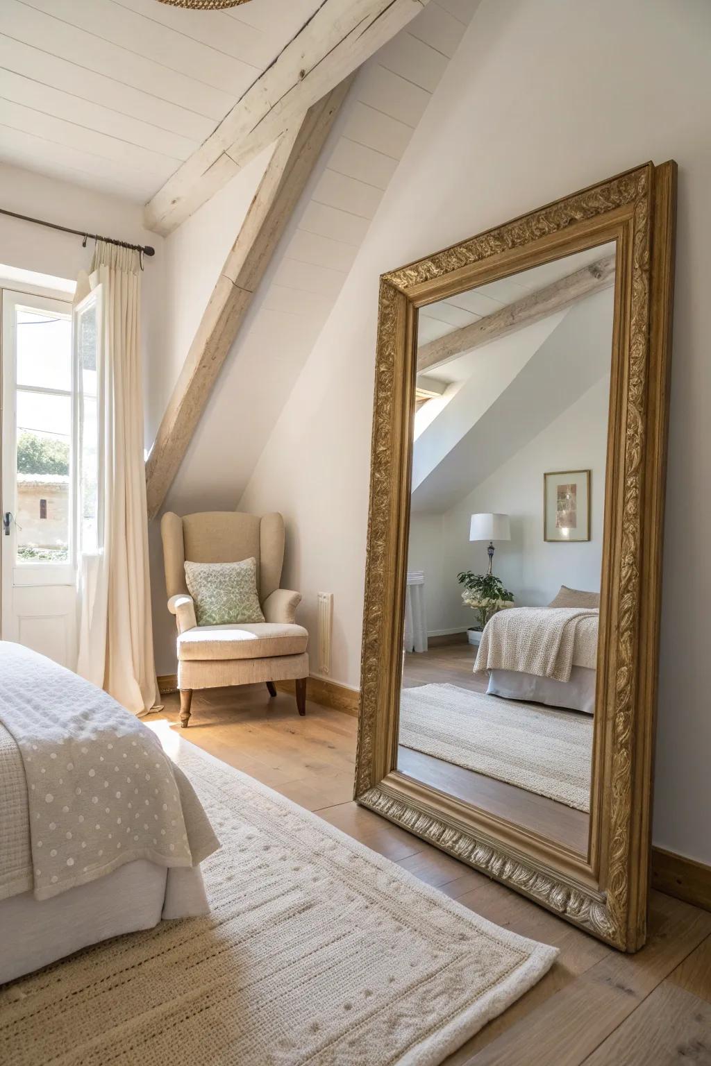 Amplify light and space with cleverly placed mirrors. 🌟 #RoomEnlargement #SmartDesign