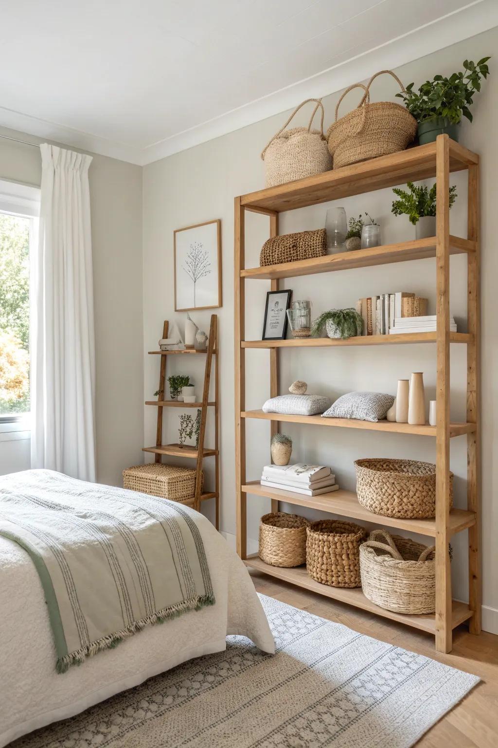 Maximize space with vertical storage that maintains an open, airy feel. 📏 #SmartStorage #SpaceSaving