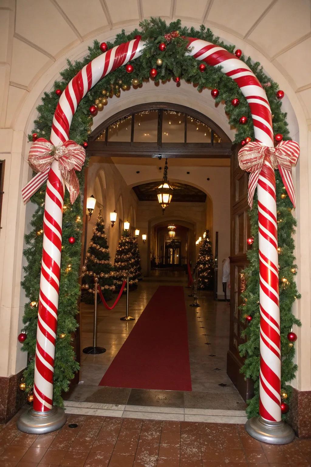 Craft a magical entry with a decorative archway that welcomes guests with festive flair.