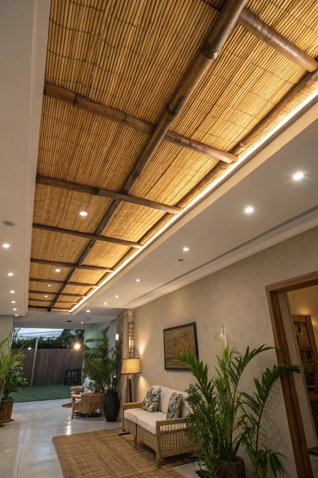 Eco-luxe bamboo soffits offer sustainable style without compromising on elegance.