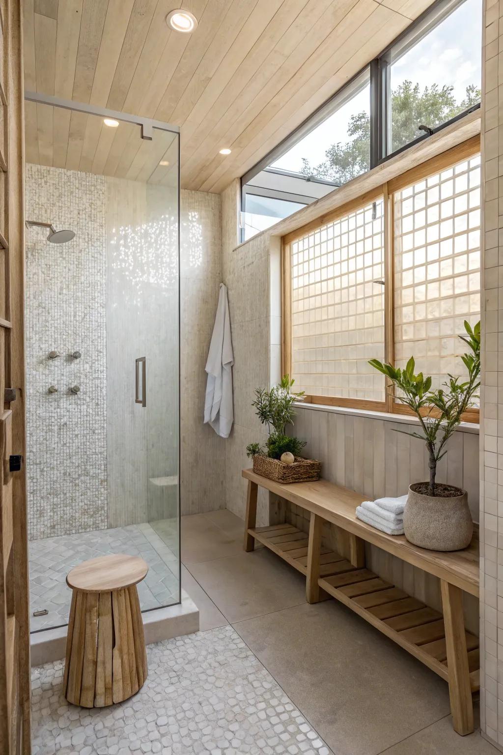 Reflect elegance with mirrored tiles. Make your shower space feel larger and more luxurious! ✨ #MirroredMagic #ShowerGoals