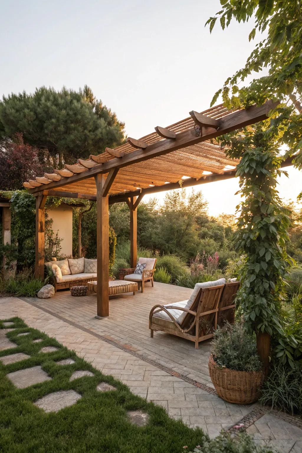 Add elegance with a pergola carport that complements your outdoor living spaces.