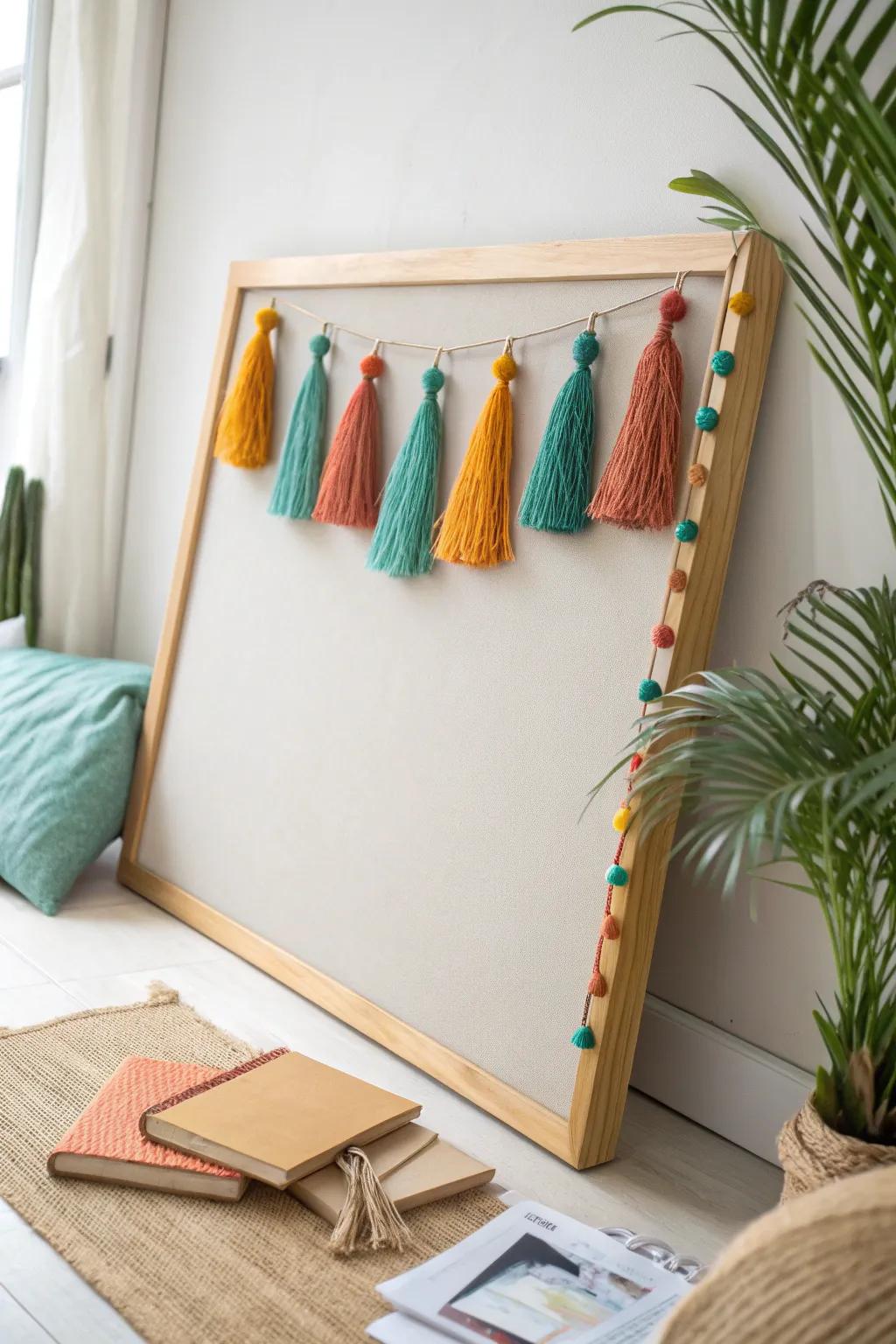 Dance into decor delight with a playful tassel border.