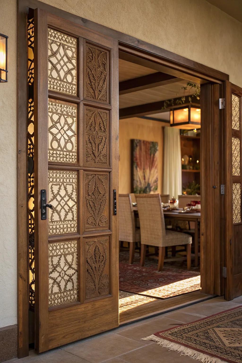 Add layers of interest with textured doors that invite touch.