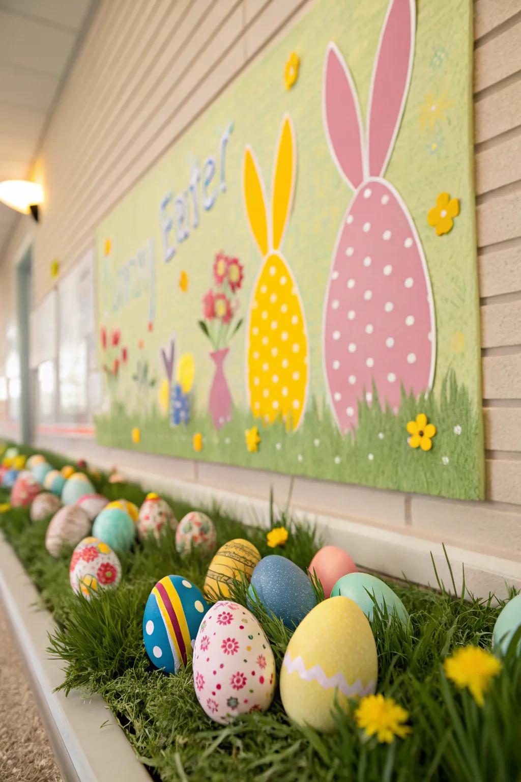 A vibrant Easter egg patch adds a lively and dynamic flair to your board.