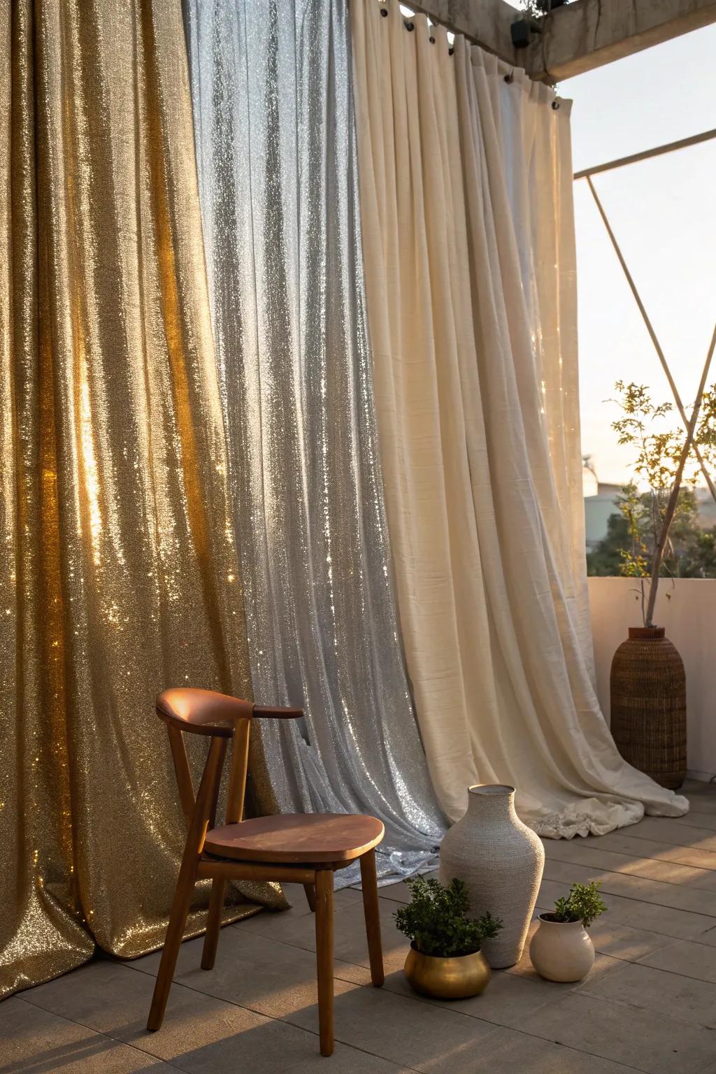 Add a hint of glamour with metallic fabric accents that catch the light and elevate your decor.