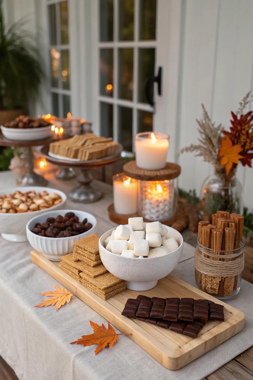 Bring campfire magic indoors with a DIY s'mores bar that's sure to be a hit.