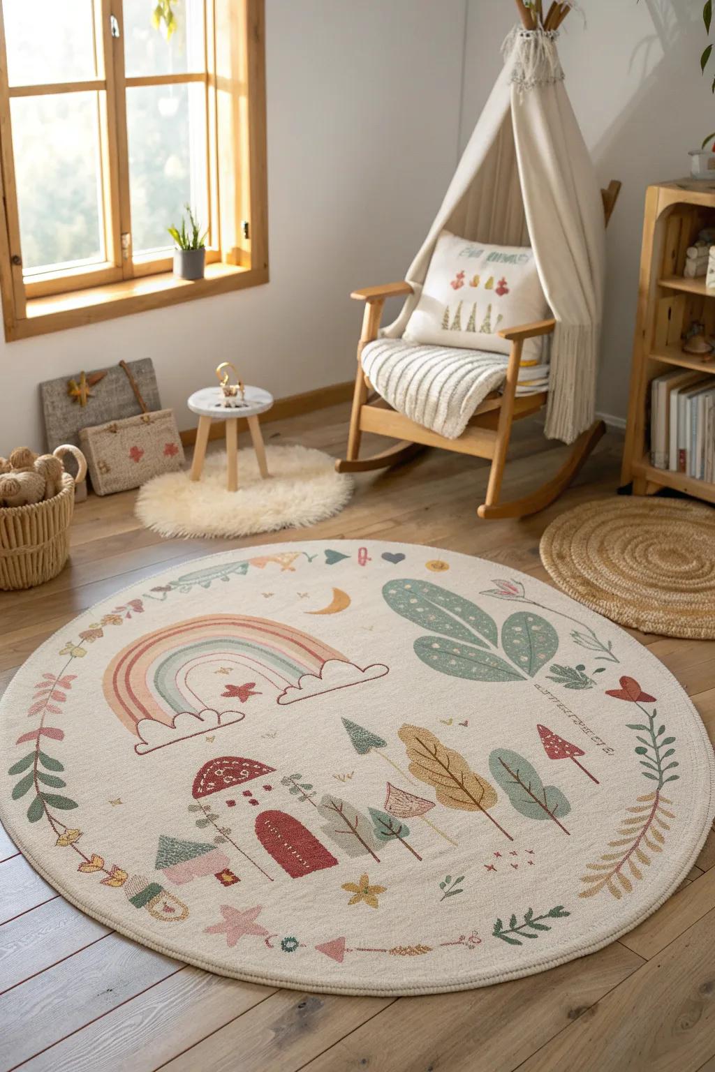Step into a storybook with a fairy tale rug that brings magic to your nursery.