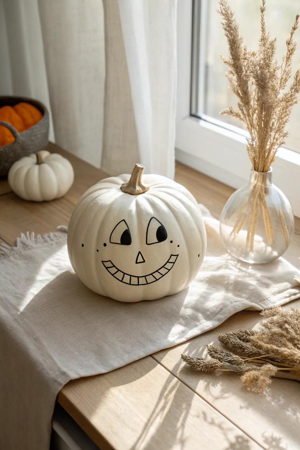 Elevate your space with minimalist pumpkin designs that exude elegance and simplicity.