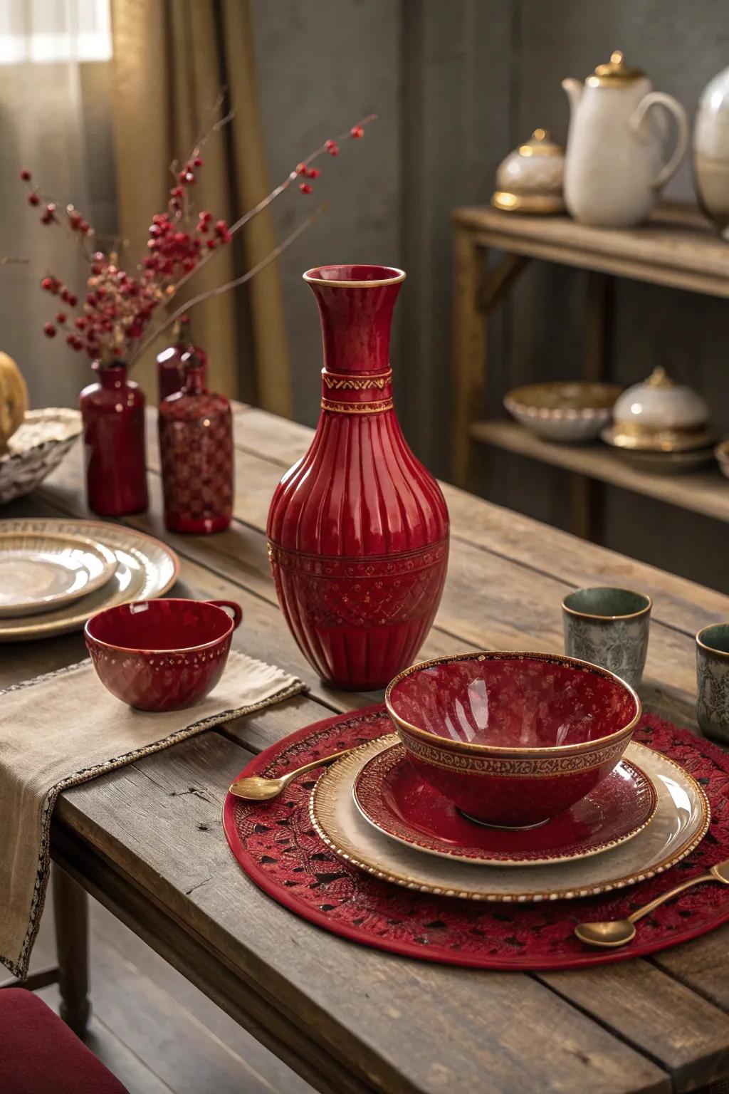 Vintage elements add a nostalgic charm to your table setting.