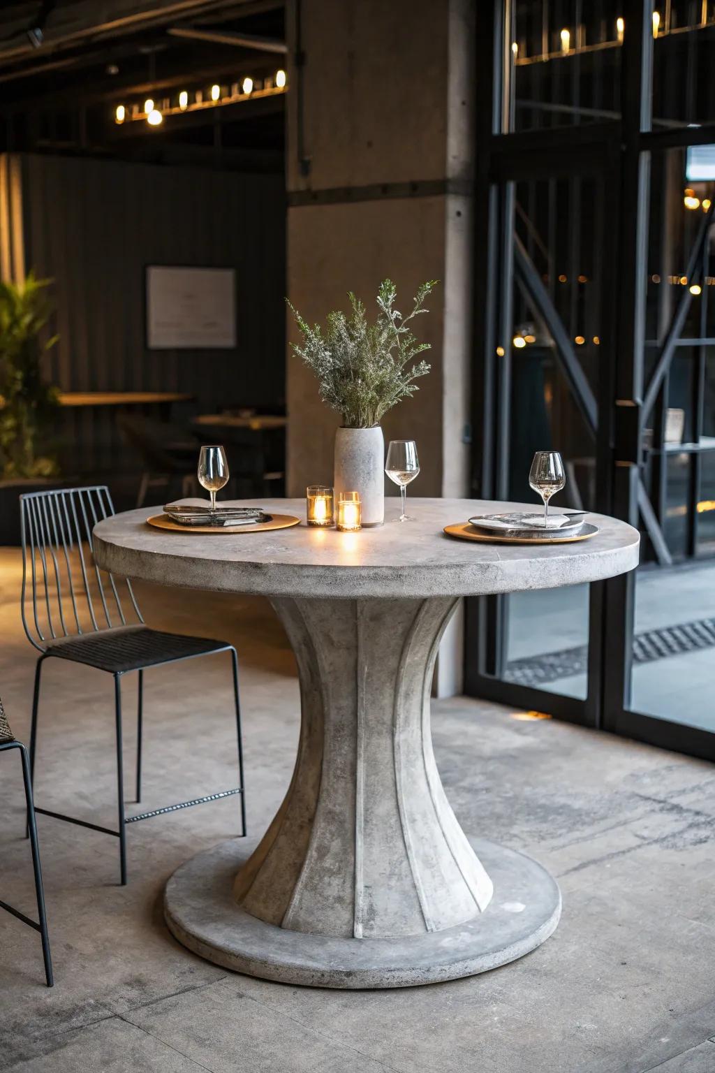 Make a strong statement with a concrete base that combines strength and style.