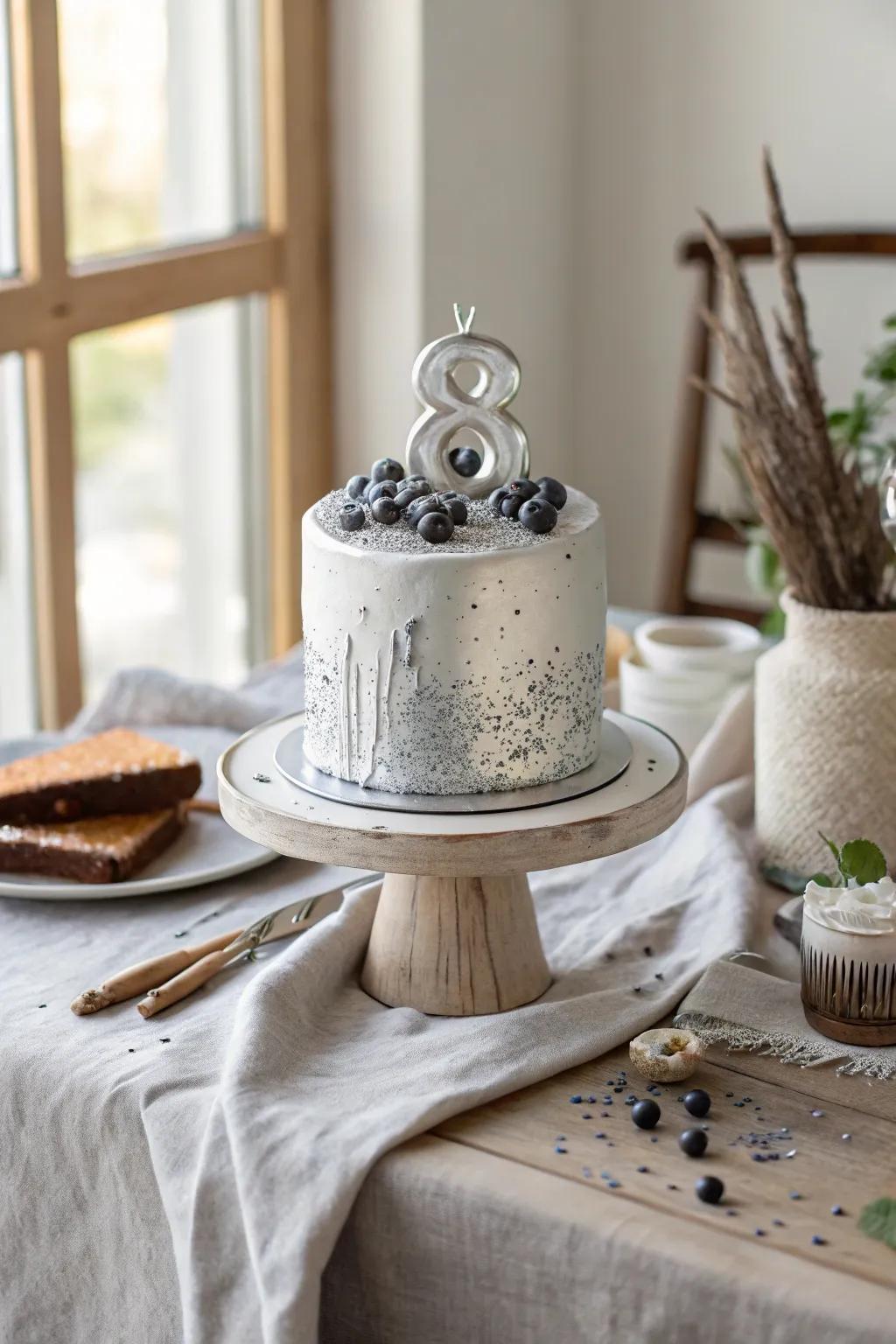 Silver splashes that turn a cake into a bold statement of style.